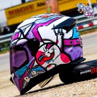 หมวกกันน็อคเต็มใบ ID Spartan POP CAT-สีพิเศษ ขาว-ชมพู-ม่วง ชิลด์หน้าสีม่วง ราคา 1290.- เท่านั้น