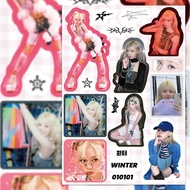 现货 Kpop女团aespa贴纸手账咕卡贴纸金玟庭柳智敏手机壳防水装饰贴画Kpop women's group aespa sticker hand account QQ20251113