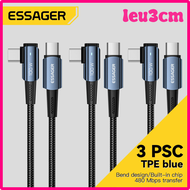 [LEUC3M] Essager-Câble USB De Type C À Angle De 90ทรานซิสเตอร์100W เท iPad, MacPlePro, Xiaomi, Samsung, Huawei,ชาร์จ Rapide