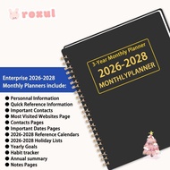 ROXUL 3 Years Monthly Planner, A4/A5 Yearly Goals Calendar Book, Portable 2026-2028 Smooth Writing A