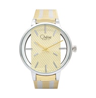 Cherie Paris Two-Tone Stainless Steel Mesh Bracelet Analog Watch CHR-2105-IPTT