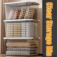 [3-5 Days Arrive]3Pcs PP Transparent Storage Box with Secure Lid, Durable Plastic Container for Toys