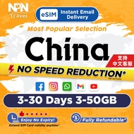 China Mainland eSIM Ultra 3-30 Days 20-50GB 5G/4G Data | Instant 24h Email Delivery | High Speed Travel China SIM Card