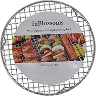 InBlossoms Round Barbecue Cooling Baking Rack Dia 10.4" Stainless Steel Pot Rack with Legs for Air Fryer Instant Pot Pressure Cooker Canning Dutch Oven