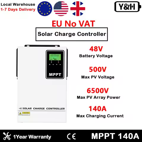 Y&H MPPT 140A Solar Charge Controller 48V Battery Regulator with LCD PV MAX 500V for Energy Storage