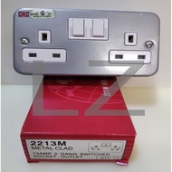 UMS 2213M /13A 2 GANG METAL CLAD SWITCH SOCKET / METAL SOCKET/ Industrial Grade