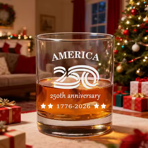 1/2/4/6pcs USA 250th Anniversary Whiskey Glass Cup Clear Scotch Bourbon Cocktail Wine Cup Party Beer