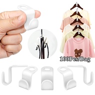 100Pcs Hanger Connector Hook Hanger Extender Closet Organizer Wardrobe Hanger Buckle Hook