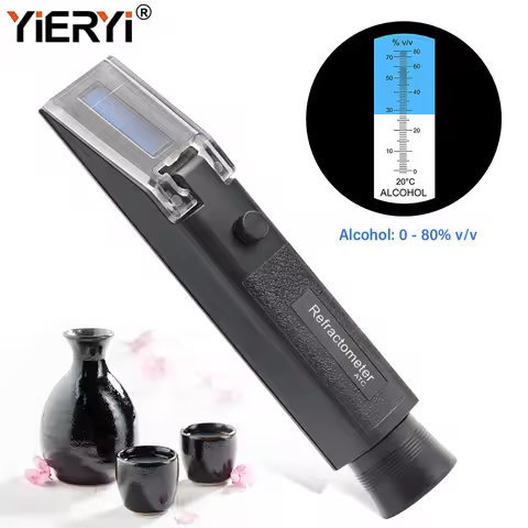 New Specialised 0-80% Alcohol Refractometer ATC Alcohol Content Tester Brew Meter Whisky Brandy Vodk