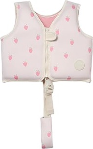 SUNNYLiFE Kids Swim Vest, Size 2-3, Strawberry Sunshine, EPE/Natural Rubber/Polyester, 14.57x12.8x1.