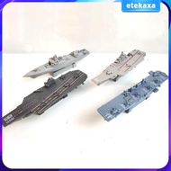 [Etekaxa] 4 Pieces Toy Warship Model Assembled Building Model Kits 4D Assembled Ship Model for Child