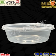 CB R225 Round Container with Lid ( 50sets± ) 250ml 8oz Disposable Plastic Food Box - Bekas Makanan B