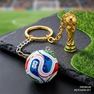 0.00 9AII Small-sized 3D soccer ball keychain set, FIFA world soccer trophy pendant, realistic socce