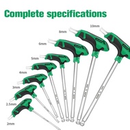 1pc LAOA Ball Head T-shape Hex Wrench 2-10MM S2 Hex Key 58HRC Hexagon Screwdriver Socket Screw Wrenc