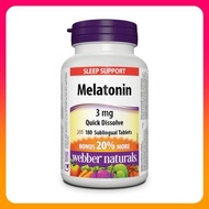 Webber Naturals - 甜睡褪黑激素 (3 毫克) 180 粒 [平行進口] (效期:02/2028*)