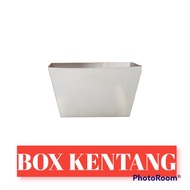 Box of french fries fries. Toasted bread contains 10 pcs