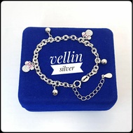925 Silver Children's Bracelet with White Gold Plating - Authentic 925 Silver Children's Bracelet