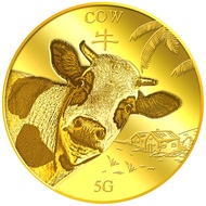 999.9 Pure Gold | 5g Golden Cow Gold Medallion