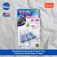 Hartz - UltraGuard Dual Action Flea & Tick Topical for Small Dogs 3 Tubes เห็บหมัด สำหรับสุนัข