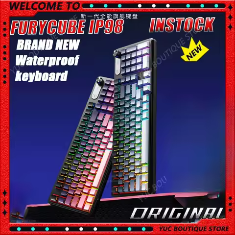 NEW Furycube IP98 Waterproof Membrane Russian Keyboard Thailand Mechanical Keyboard LED 98 Keys Wire