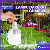 HORICI Lampu Darurat LED 50W Baterai 18650 Tahan 48 Jam IP66 Anti Air Gratis Charger Indoor Outdoor 