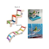 [blesiya21] Bird Cage Ladder Bird Perches for Cage Cage Accessories Wood Parrot Climbing Ladder for 