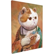 Cat Decor Cat Art Cat Wall Decor Funny Cat Painting Canva Wall Art  Cat Gift Valentine Day Gift In L