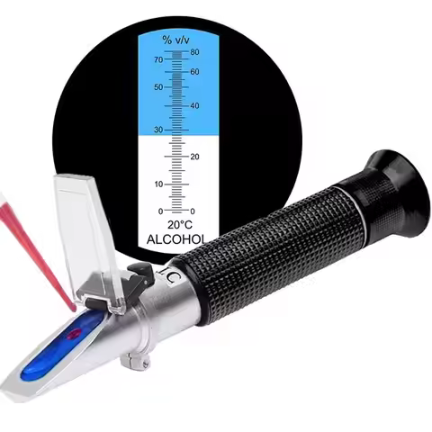 Hand Held Alcohol Refractometer 0-80% ATC Alcohol Meter Spirit Alcoholometer Content Measurement Win
