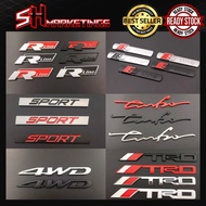 CAR LOGO 3D LOGO Wording Design TRD 4WD SLINE TURBO