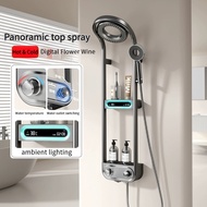 Shower Set Rain Shower Set Luxury Light Gunmetal Gray Shower Shower Set Pressurized Brass Shelf Digi