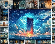 Decoupage Paper Pack (35 Sheets 6"x8") Enchanted Doorways Journey ~ Mystical, Lantern-lit Doors in F