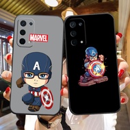 Cartoon Marvel Captain America Soft Black Silicon TPU Cell Phone Case For OPPO A96 RENO 10 8 7 6 5 4 6.6 X T Z F21 X2 Find X3 Pro Plus Zoom Lite 5G