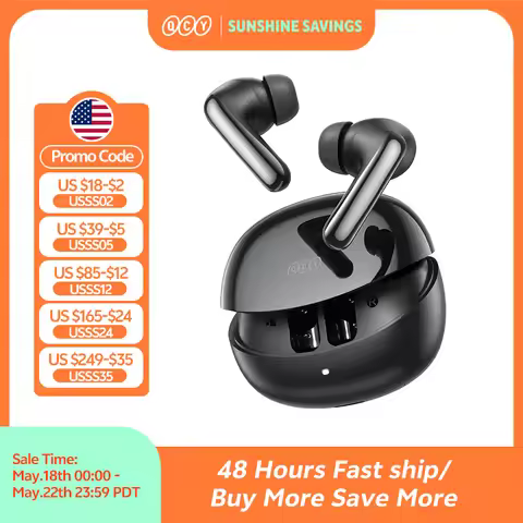 QCY MeloBuds N60 HT19 Wireless Bluetooth 6.0 Earphones 56dB Hybrid ANC LDAC Hi-Res Audio with Coaxia