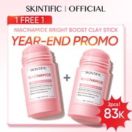 SKINTIFIC - Niacinamide Bright Boost Clay Stick 40g | Brightening Glowing Masker Wajah Komedo Skinca