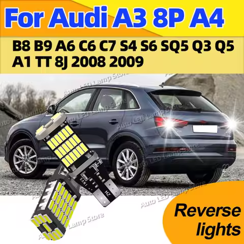 For Audi A3 8P A4 B8 B9 A6 C6 C7 S4 S6 SQ5 Q3 Q5 A1 TT 8J 2008 2009 2Pcs Car Reverse Lights T15 W16W