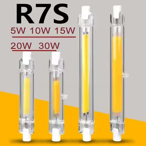R7S LED COB Bulb Glass Tube 78MM 118MM High Power R7S Corn Lamp J78 J118 Replace Halogen Light AC 11