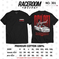 RACEROOM Black T-Shirt No Bias Cotton100 Honda NSX JDM-301S-5XL
