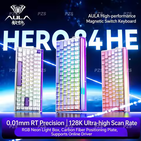 AULA HERO84 HE Wired Gaming Keyboard Magnetic Switch Rapid Trigger RT0.01 8K Polling Rate RGB High P