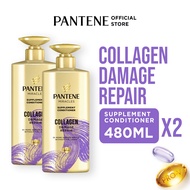 Pantene Miracles Supplement Conditioner Collagen Damage Repair Hair Care 480ml Duo