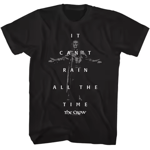 Horror Movie 80s Classic Graphic Print Short Sleeve The Crow T-Shirt Eric Draven Gothic Oversized St