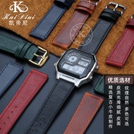 Suitable for Casio W-218H/AE1200/1300 A168/159 Small Gold Watch Retro Leather Strap Accessories