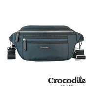 Crocodile 鱷魚皮件 布配皮斜背包 側背包 Snapper 3.0系列 0104-09901-黑藍兩色/ 藍色