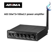 AIYIMA A03 TPA3116 2.1 Channel HiFi Bluetooth 5.2 Amplifier,50Wx2+100W, AUX Input,Home Theater Deskt