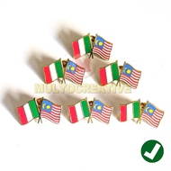 Malaysia Italy Flag Pin - Malaysia and Italy Friendship Flag Pin