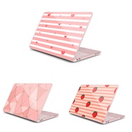 for MacBook Neo 13 A3404 A18 Pro Chip Pink Heart Stripes  Case, Clear Hard Shell Protective Cover, C
