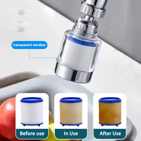 2/4pcs，Water Purifier Faucet with Replaceable Filter, Splash-Proof Faucet Aerator with Filter, Rotat