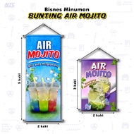 🔥FREE DESIGN🔥 Bunting Air Mojito - Material Kalis Air / Tahan Lasak - Peniaga Penjual Air Balang (A1