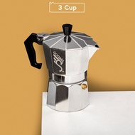 MURAH CONALLI 3 Cup Mokapot Aluminum White Espresso Maker 150ml Coffee
