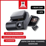 DDPAI Dash Cam Z40 Full HD 1944P GPS Version Front Rear Dash Cam