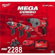 Milwaukee M12 FUEL Mega Combo Set - Model M12 FPP3N-402B + M12 FIWF12-0  Stubby Impact Wrench